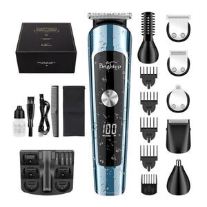 Brightup Beard Trimmer for Men, IPX7 Waterproof Mens Grooming Kit Cordless